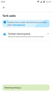 Step 4 hapus rekening bank