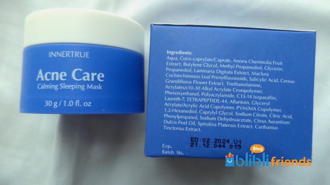 review innertrue acne care calming sleeping mask