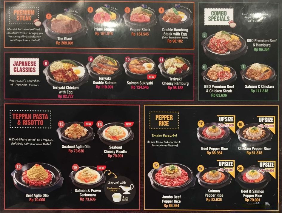 Menu Pepper Lunch Lengkap dan Harganya 2024 Blibli Friends