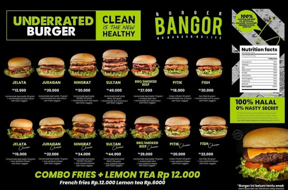 Menu Burger Bangor