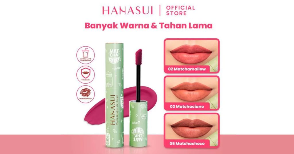 Hanasui Mattedorable Lip Cream Matcha Latte Edition - Review Rekomendasi Lipstick Hanasui