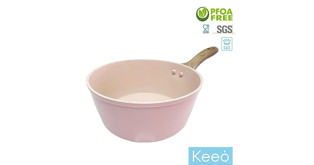 Keeo 16 cm Panci Anti Lengket Marble Granit (Sauce Pan) Pink